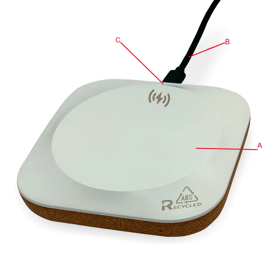 Ecro-Friendly Recycled ABS Cork Wireless Charger 10W